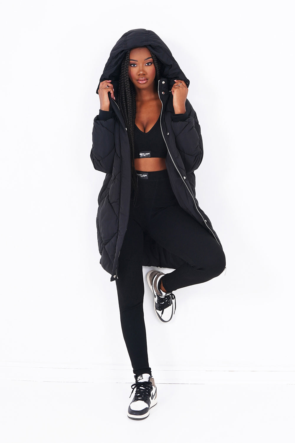 Sixth June - Doudoune longue matelassée Noir