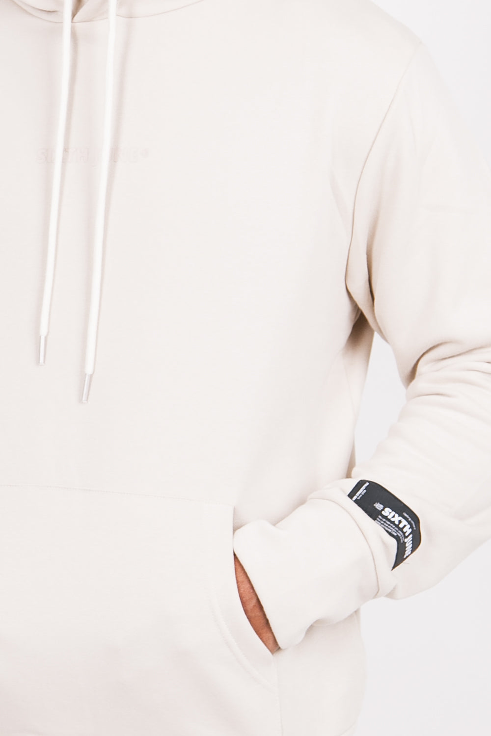 Sixth June - Sweat à capuche basique logo beige