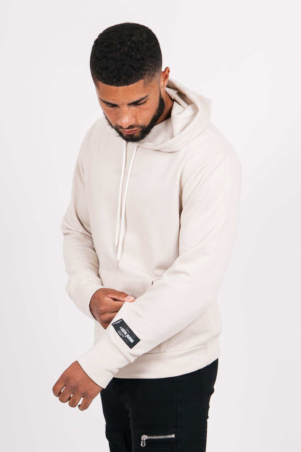 Sixth June - Sweat à capuche basique logo beige