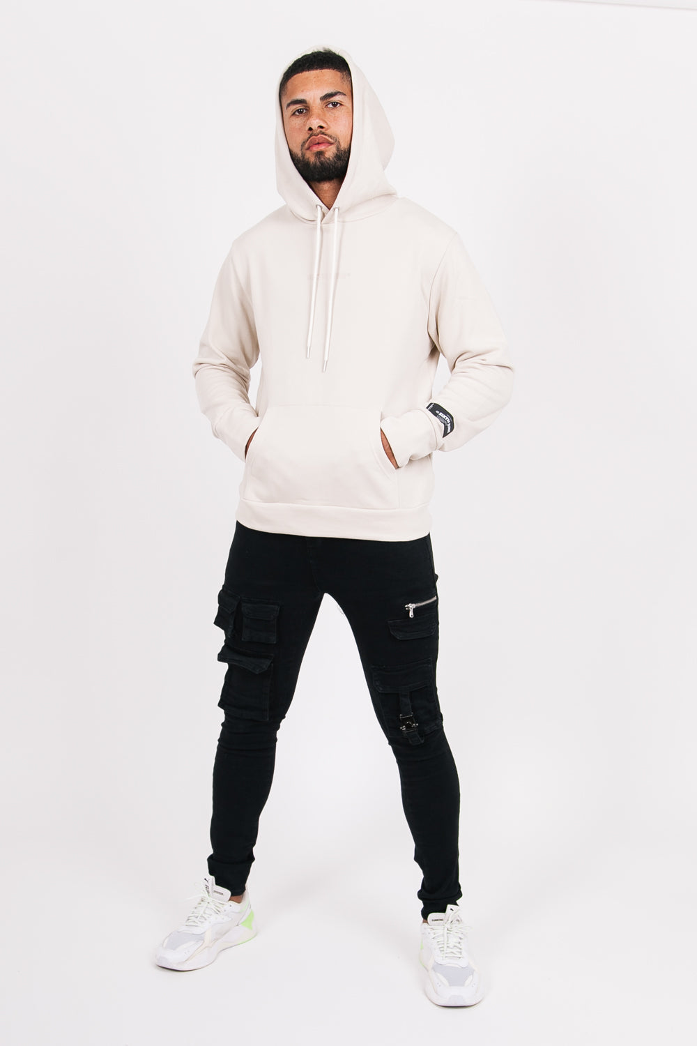 Sixth June - Sweat à capuche basique logo beige