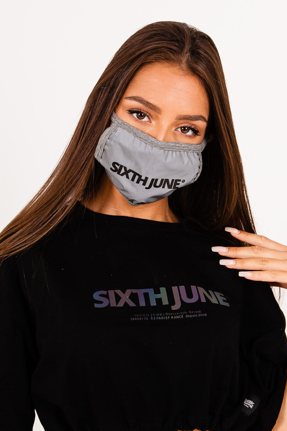 Sixth June - Masque réfléchissant logo Sixth June gris