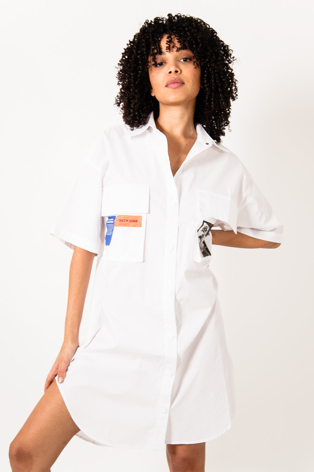 Sixth June - Robe chemise graphique blanc