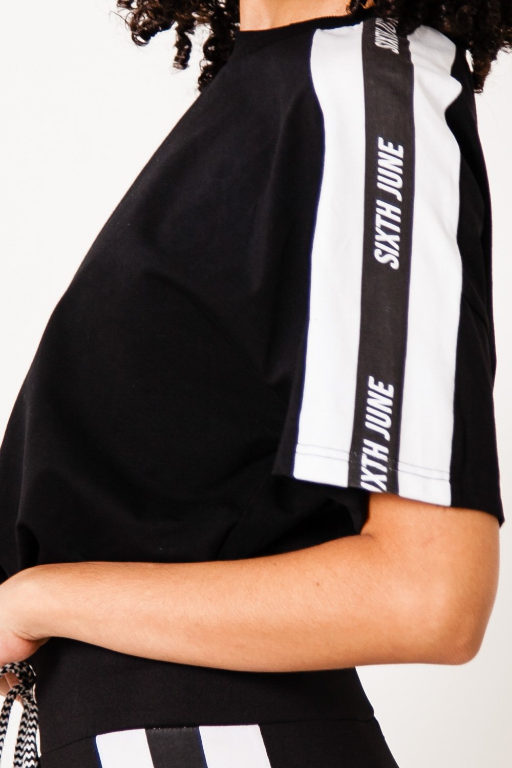 T-shirt court bande logo noir