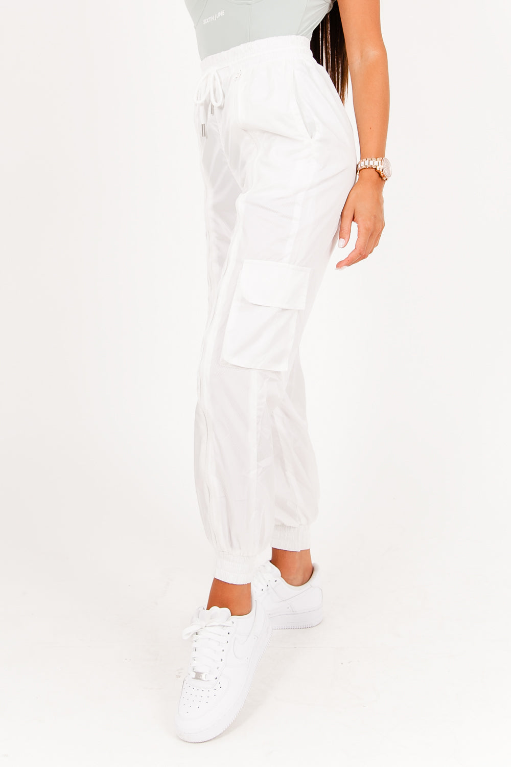 Sixth June - Jogging vinyle fermeture blanc