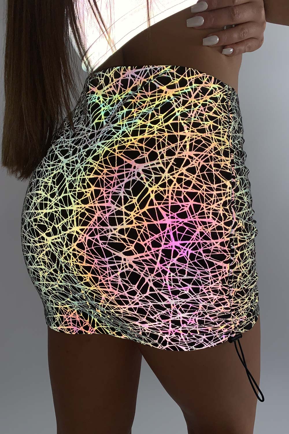 Reflective graph skirt black