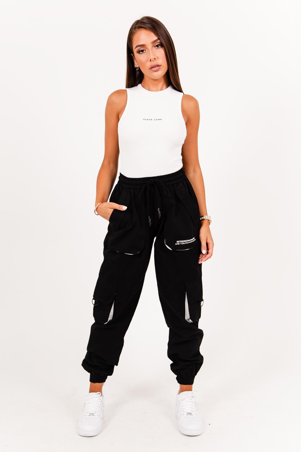 Sixth June - Body côtelé logo Blanc