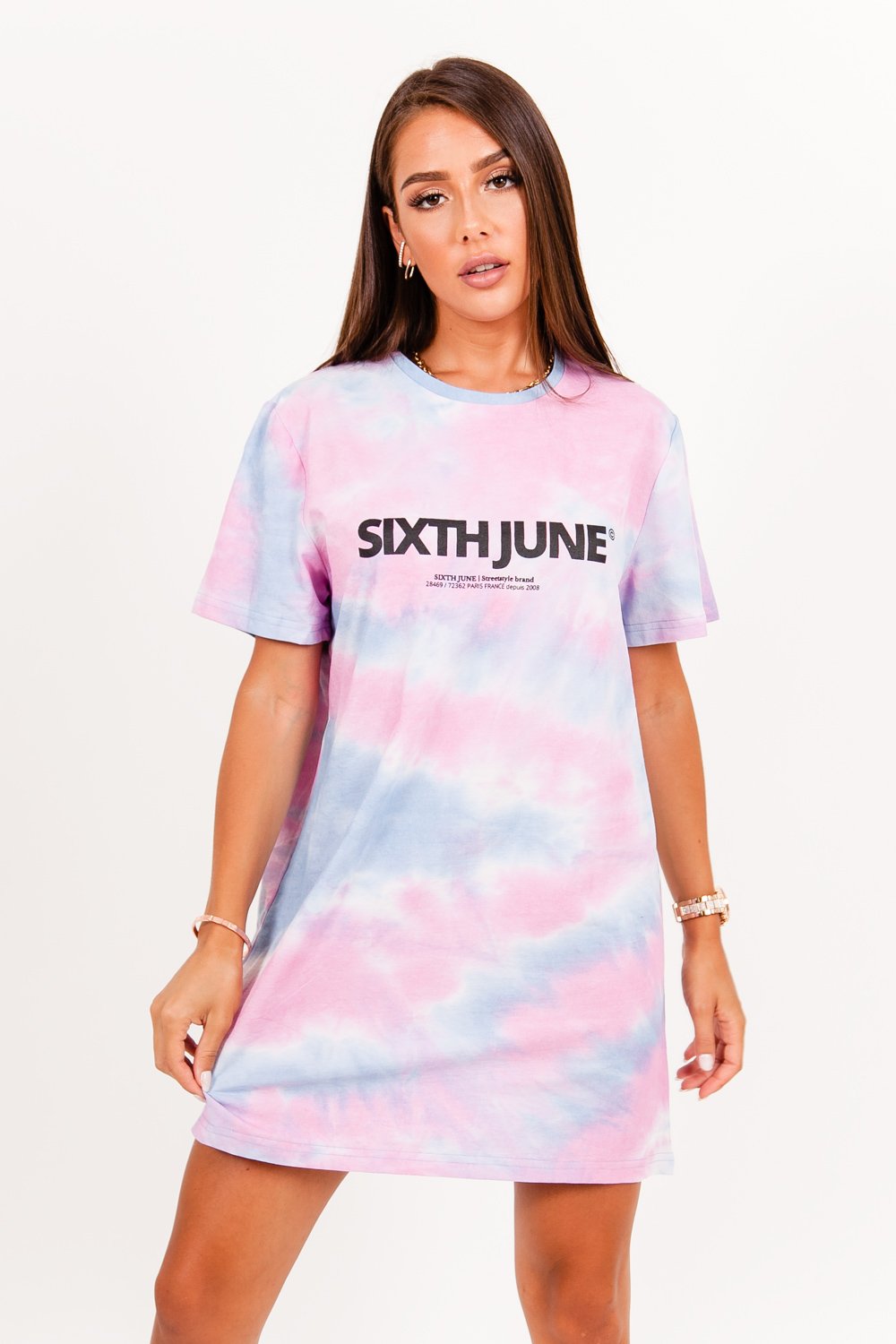 Sixth June - Robe t-shirt tie and dye rose