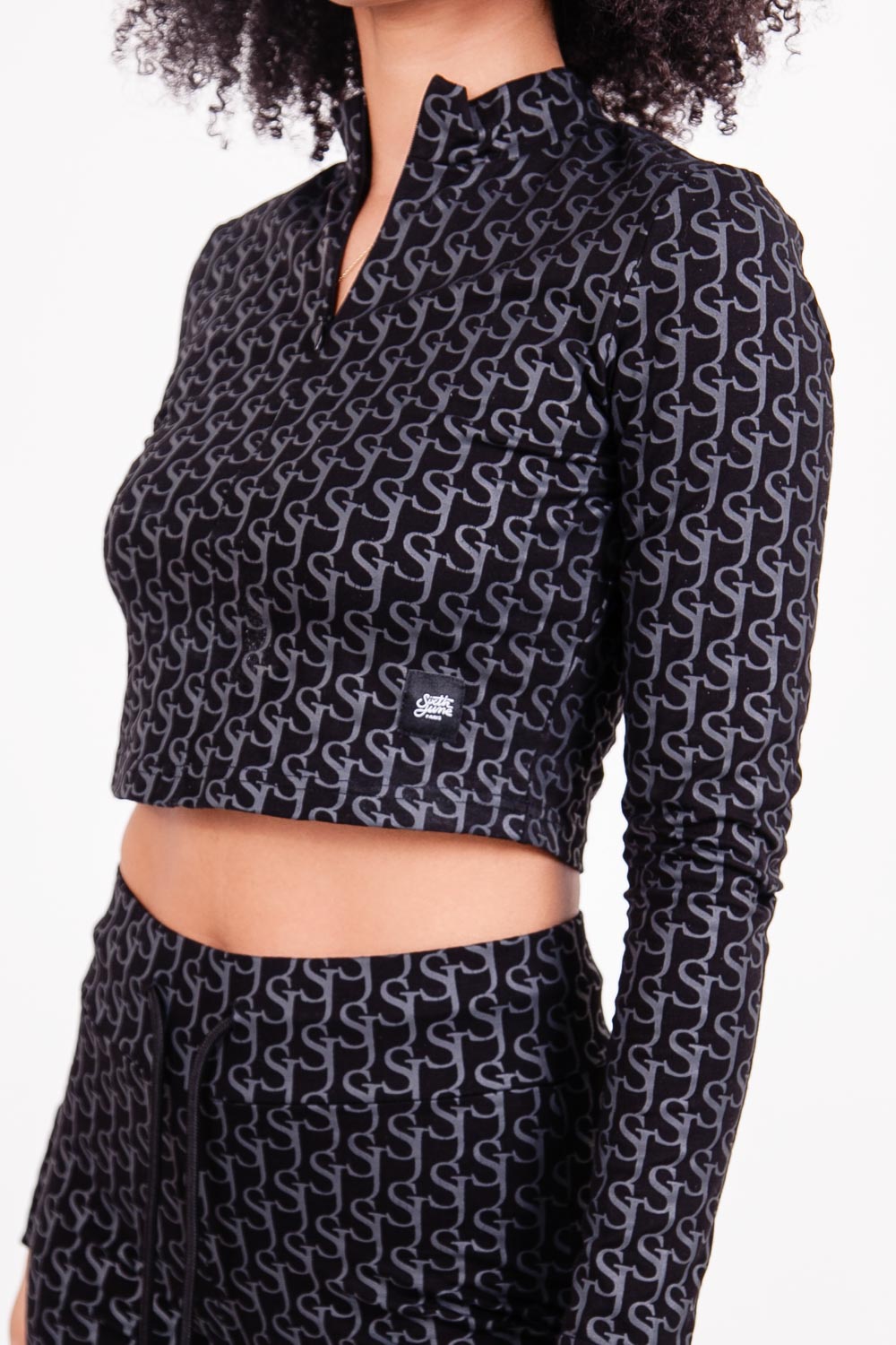 Sixth June - Crop top monogramme Noir