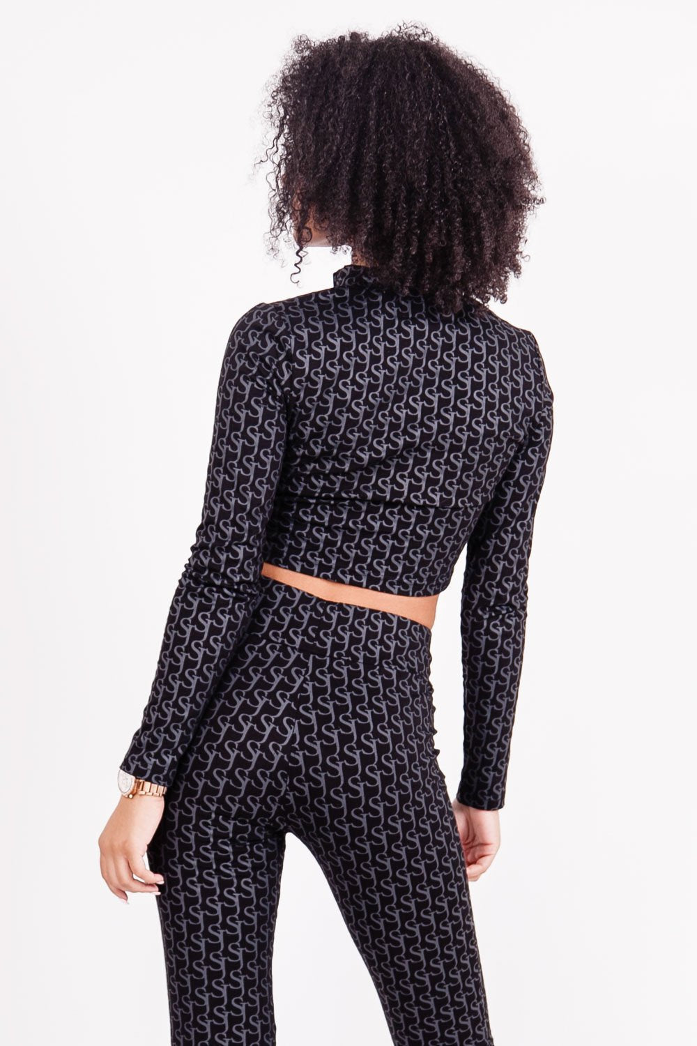 Sixth June - Crop top monogramme Noir