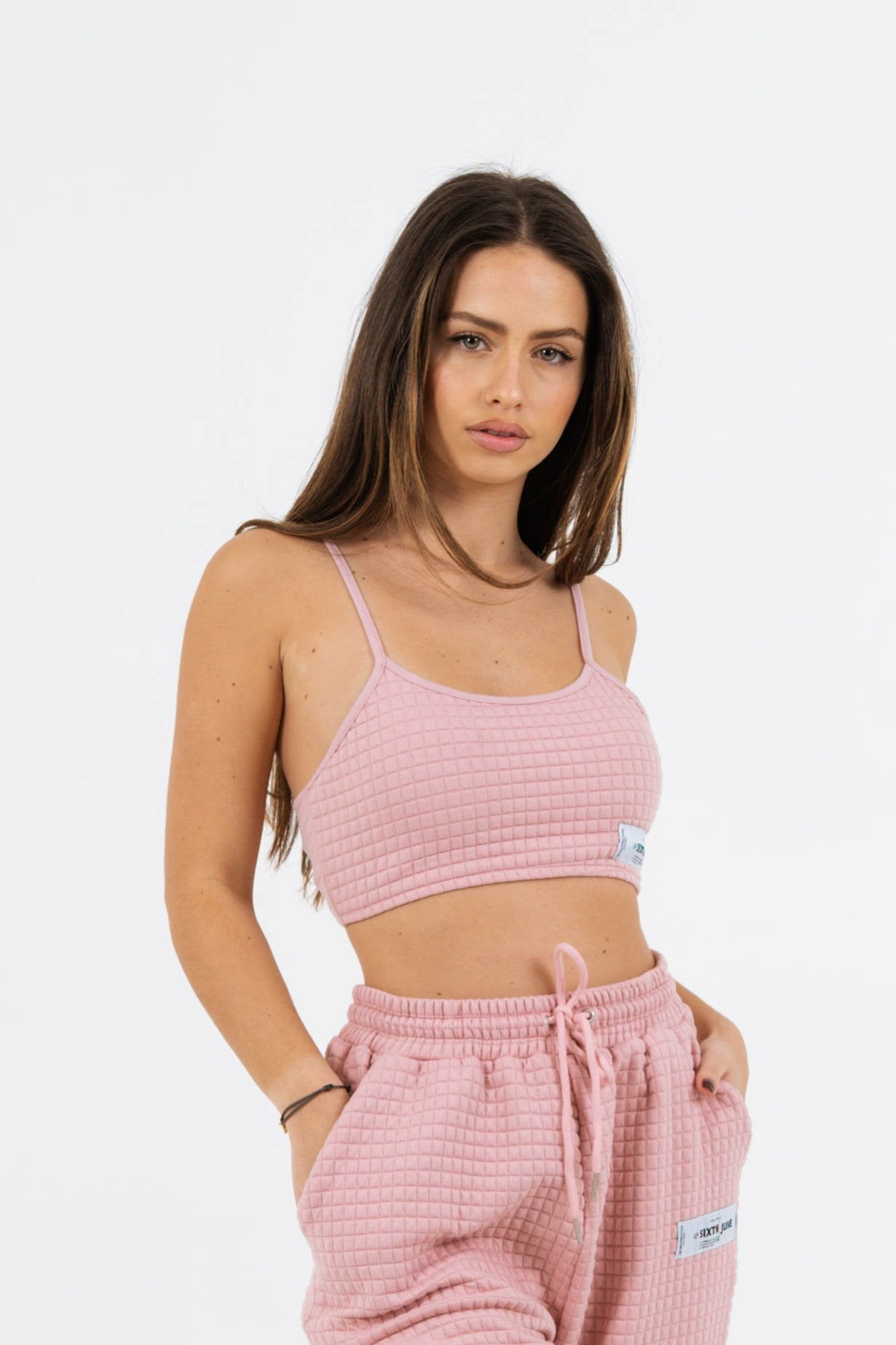 Sixth June - Brassière bretelles gaufré rose