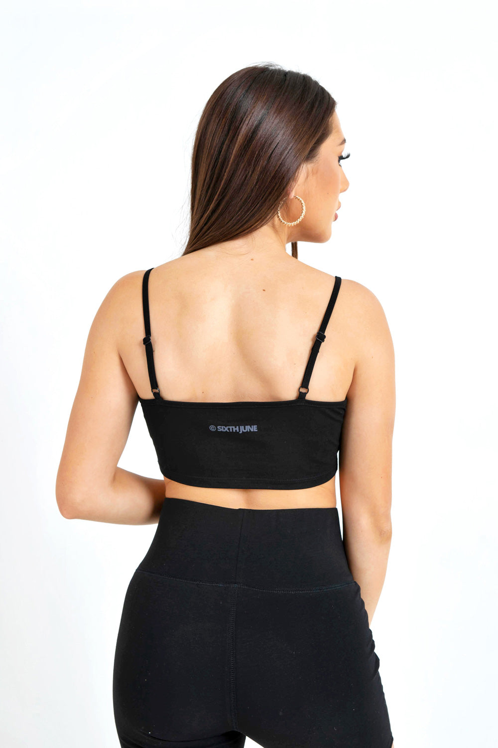 Logo straps bra Black