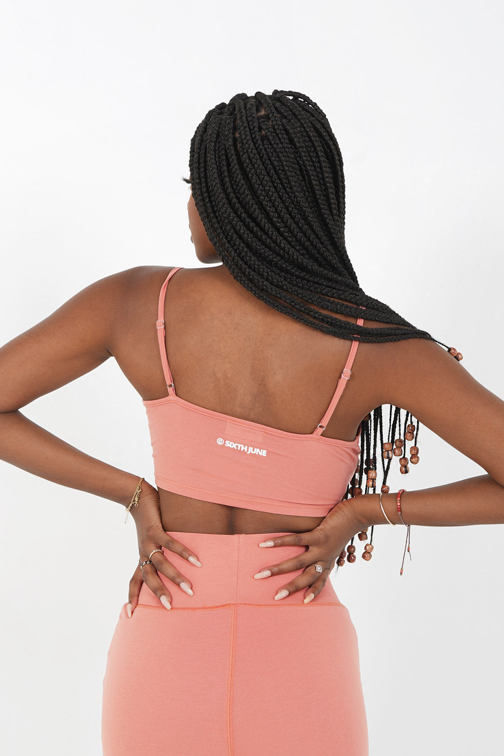 Sixth June - Brassière bretelles logo imprimé Rose