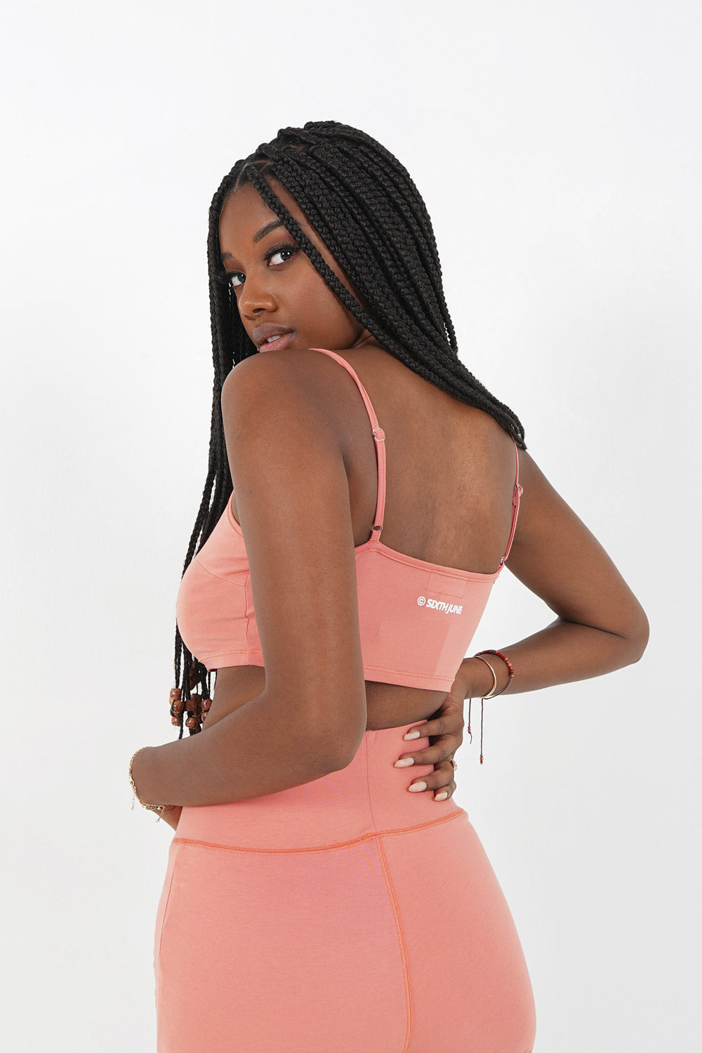 Sixth June - Brassière bretelles logo imprimé Rose