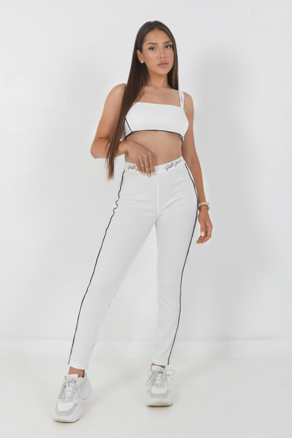 Sixth June - Brassière côtelée signature Blanc