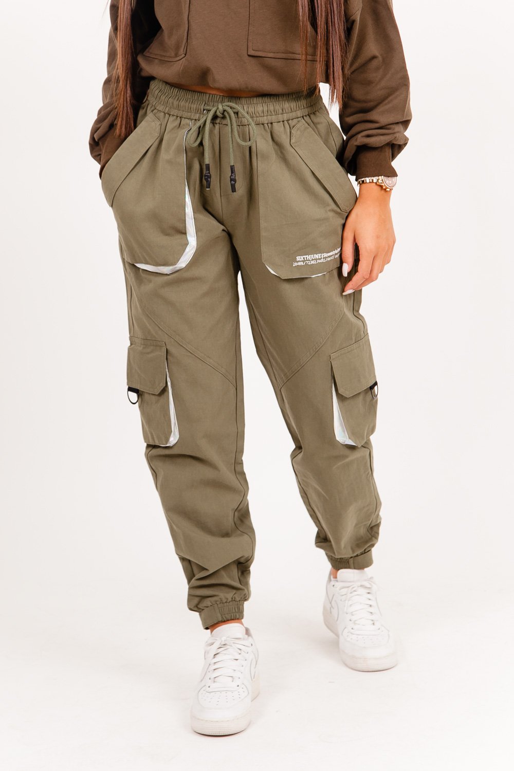 Sixth June - Pantalon cargo large kaki