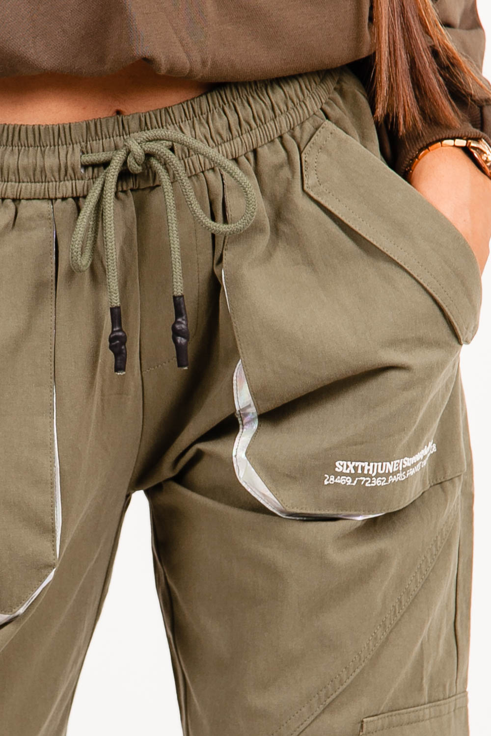 Sixth June - Pantalon cargo large kaki