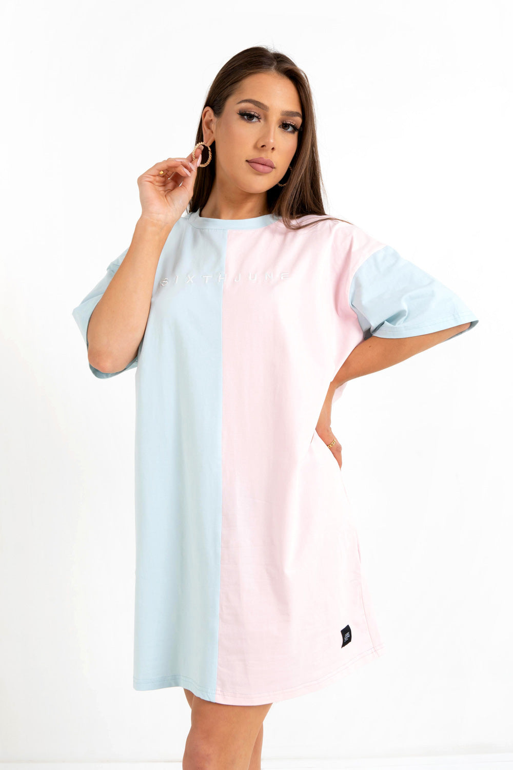 Sixth June - Robe bicolore Rose clair