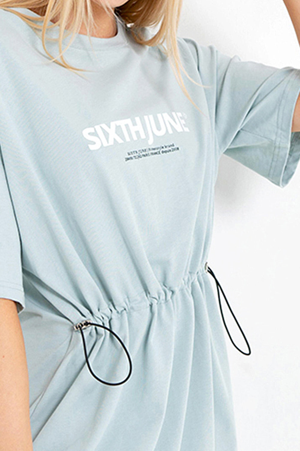 Robe courte élastique imprimé Vert clair