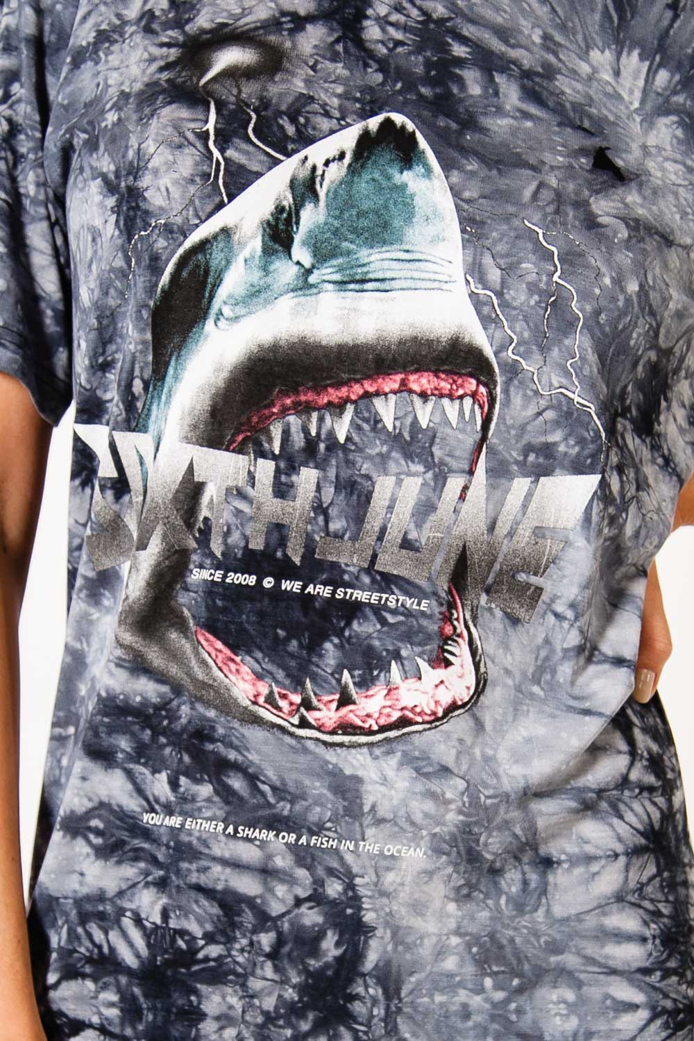 Sixth June - Robe t-shirt tie dye requin noir