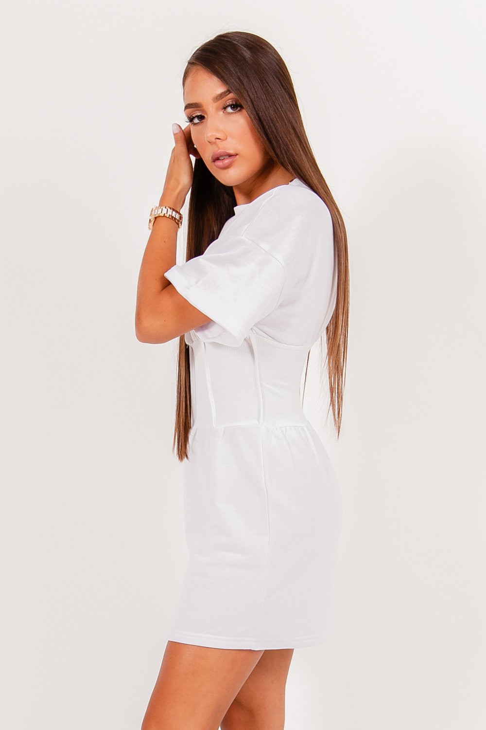 Sixth June - Robe t-shirt corset Blanc