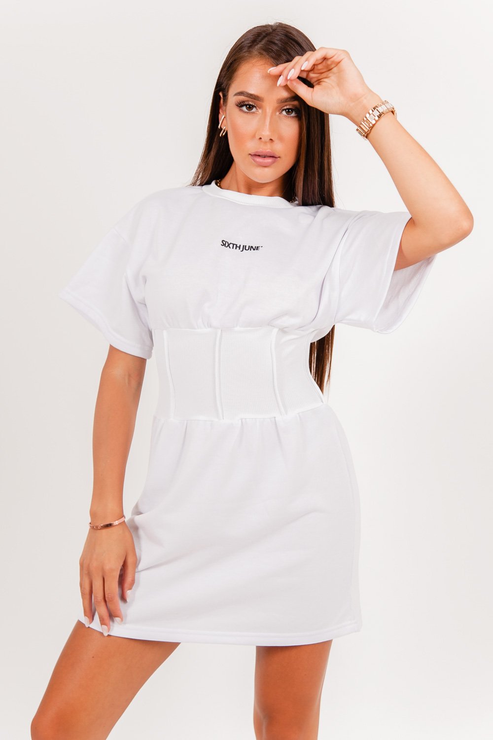 Sixth June - Robe t-shirt corset Blanc