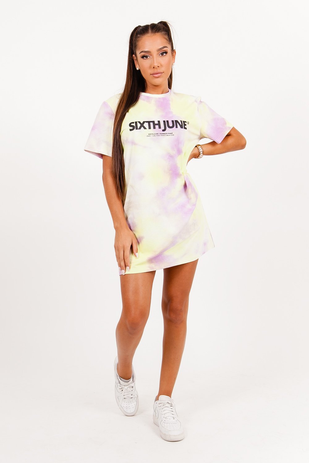 Sixth June - Robe t-shirt tie and dye jaune