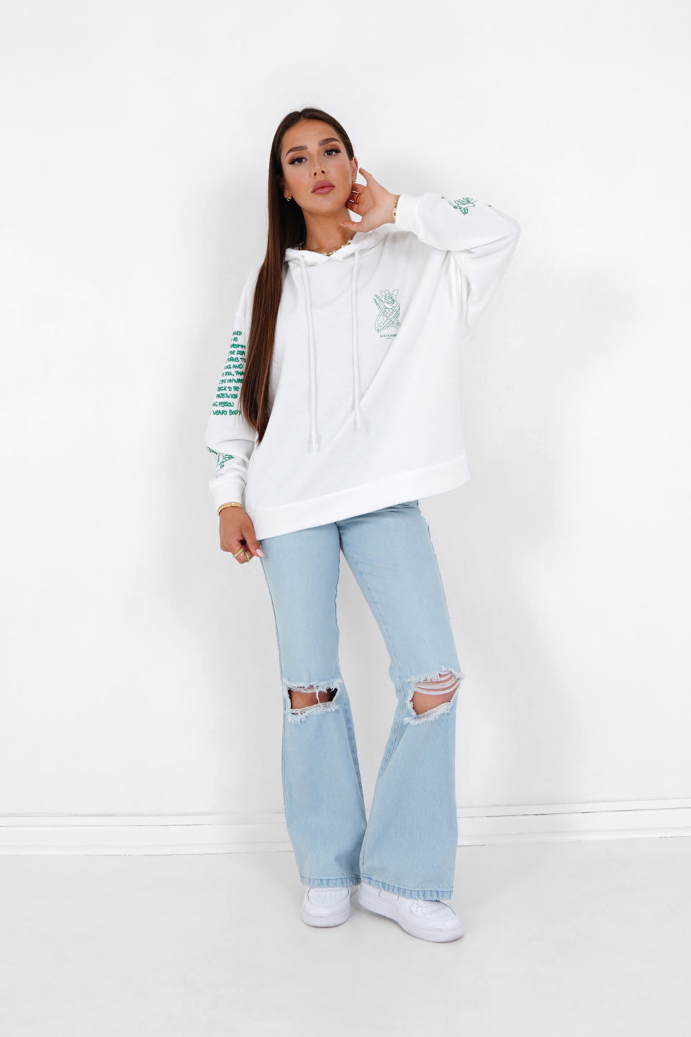 Sixth June - Sweat capuche squelette Blanc