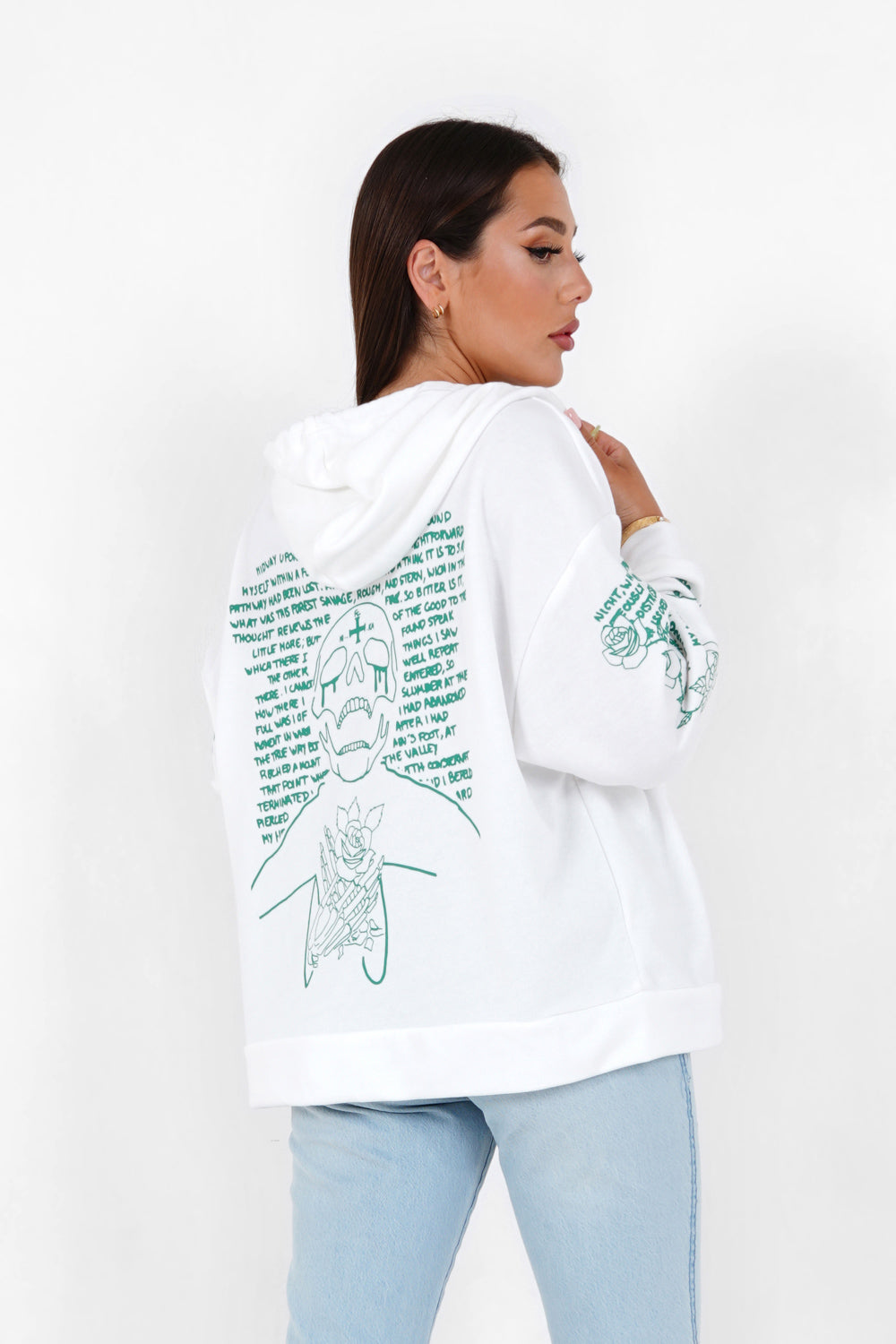 Sixth June - Sweat capuche squelette Blanc