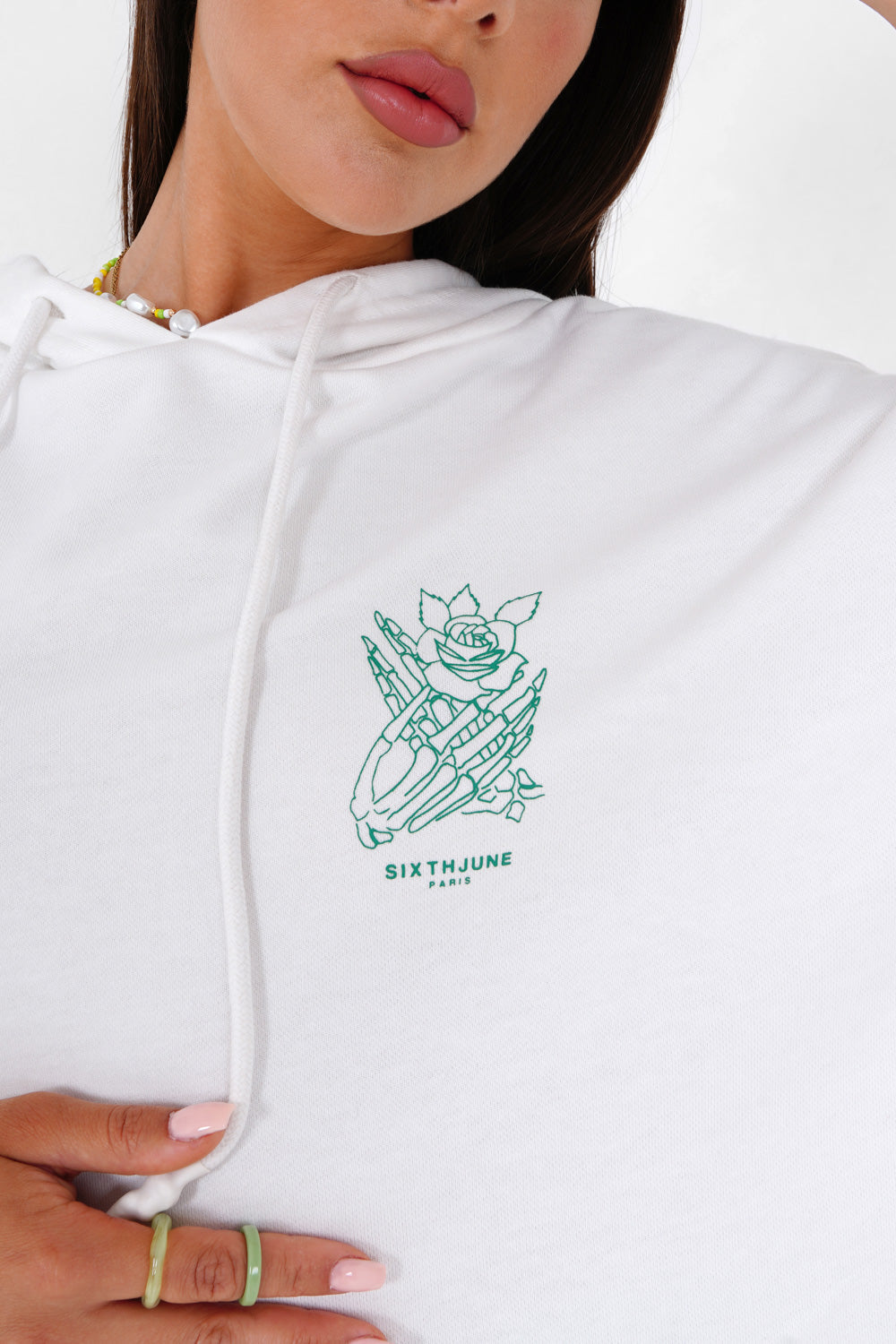 Sixth June - Sweat capuche squelette Blanc