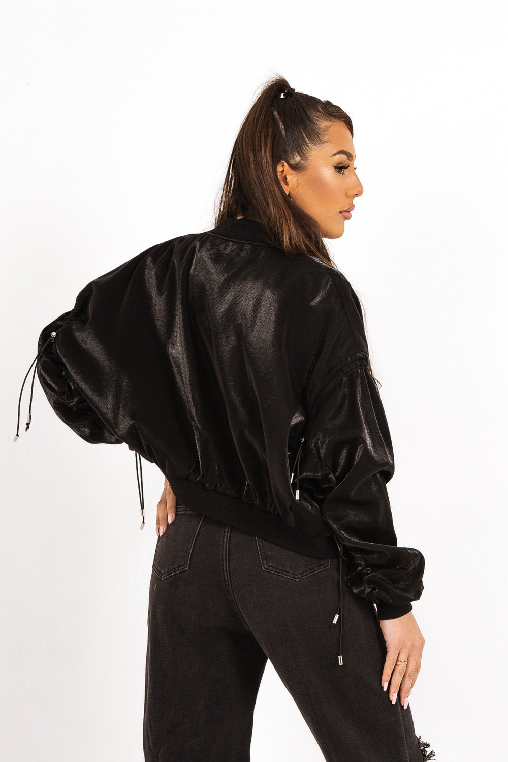 Sixth June - Veste satin empiècement logo Noir