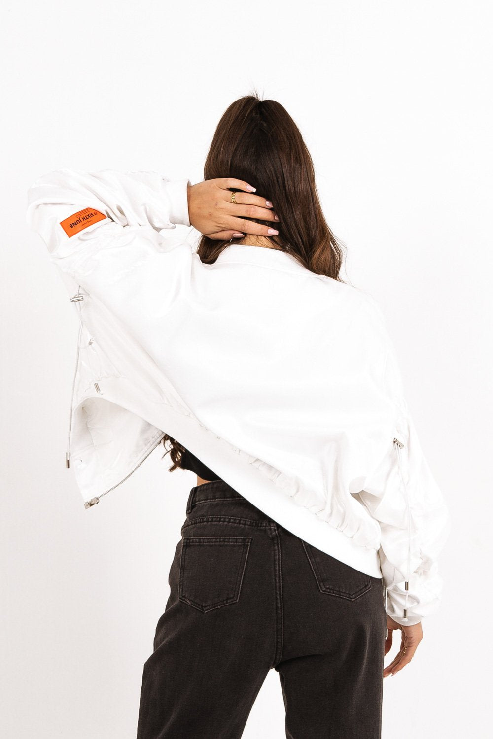 Sixth June - Veste satin empiècement logo Blanc