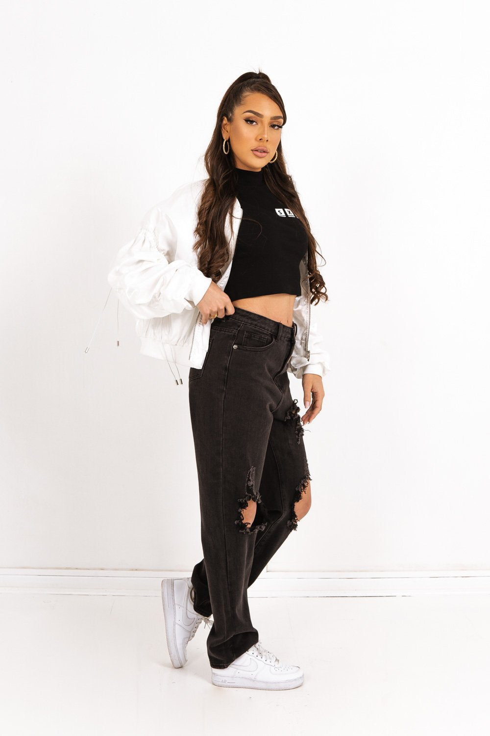 Sixth June - Veste satin empiècement logo Blanc