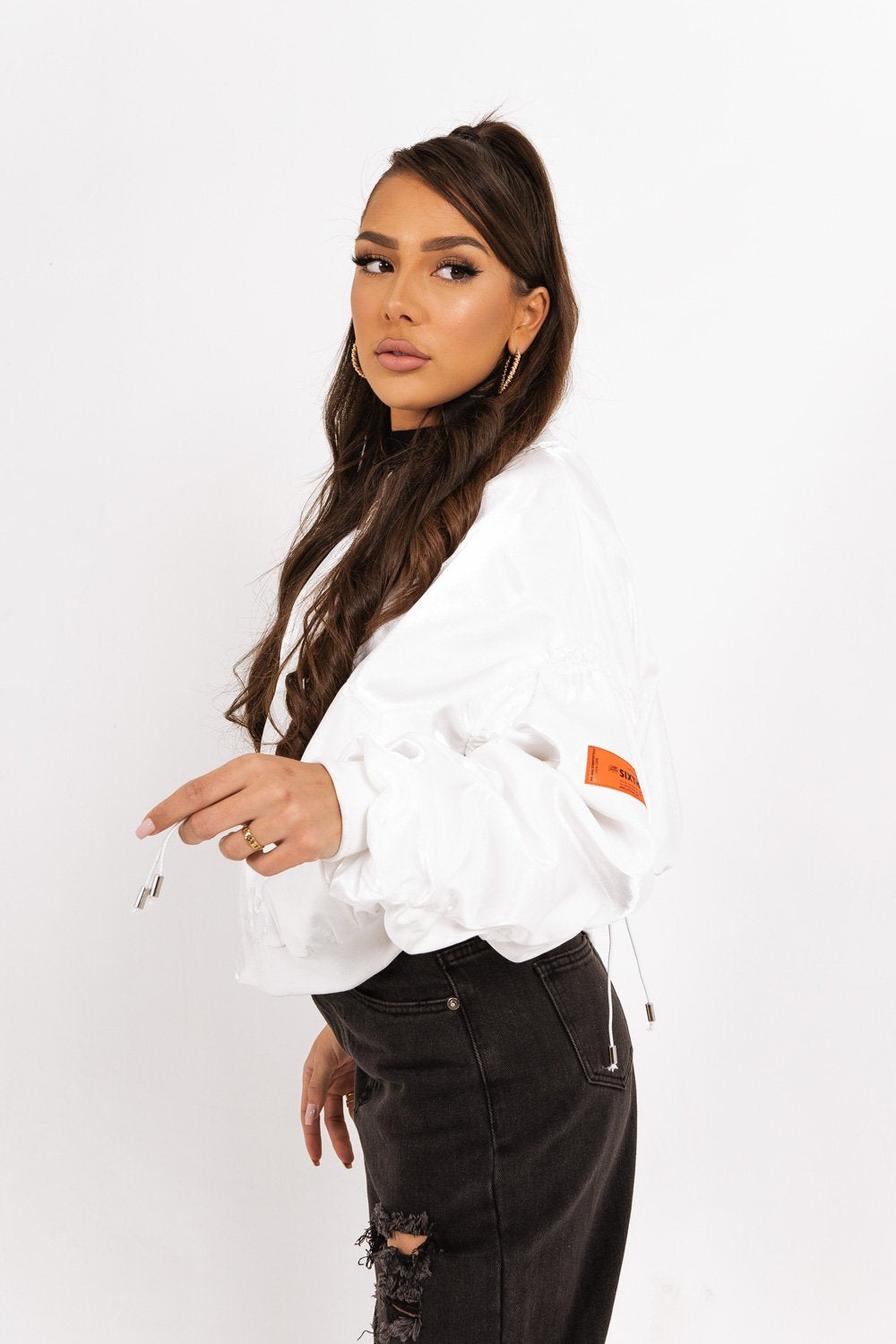 Sixth June - Veste satin empiècement logo Blanc