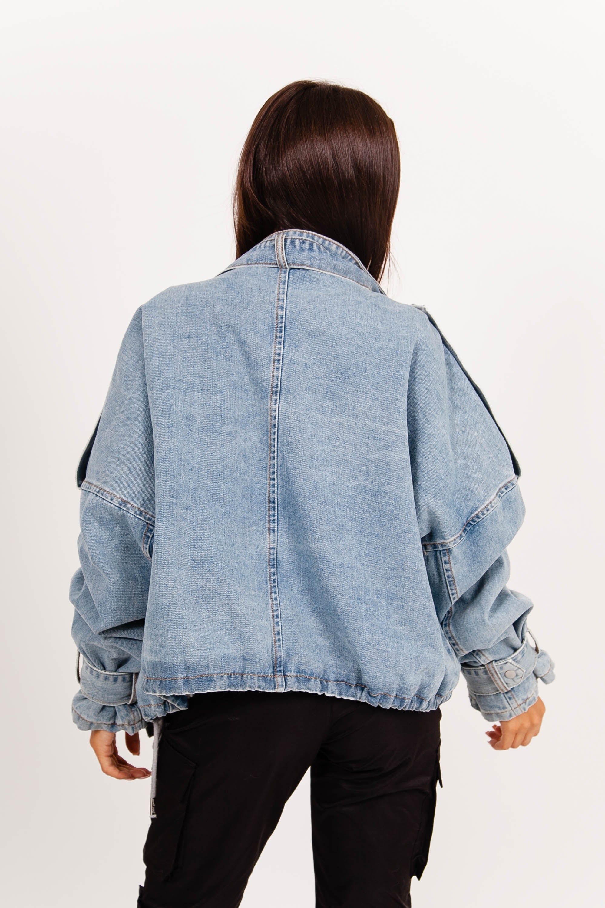Sixth June - Veste denim cargo doublure bleu