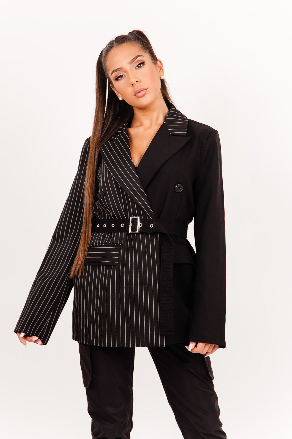 Sixth June - Veste blazer bicolore noir