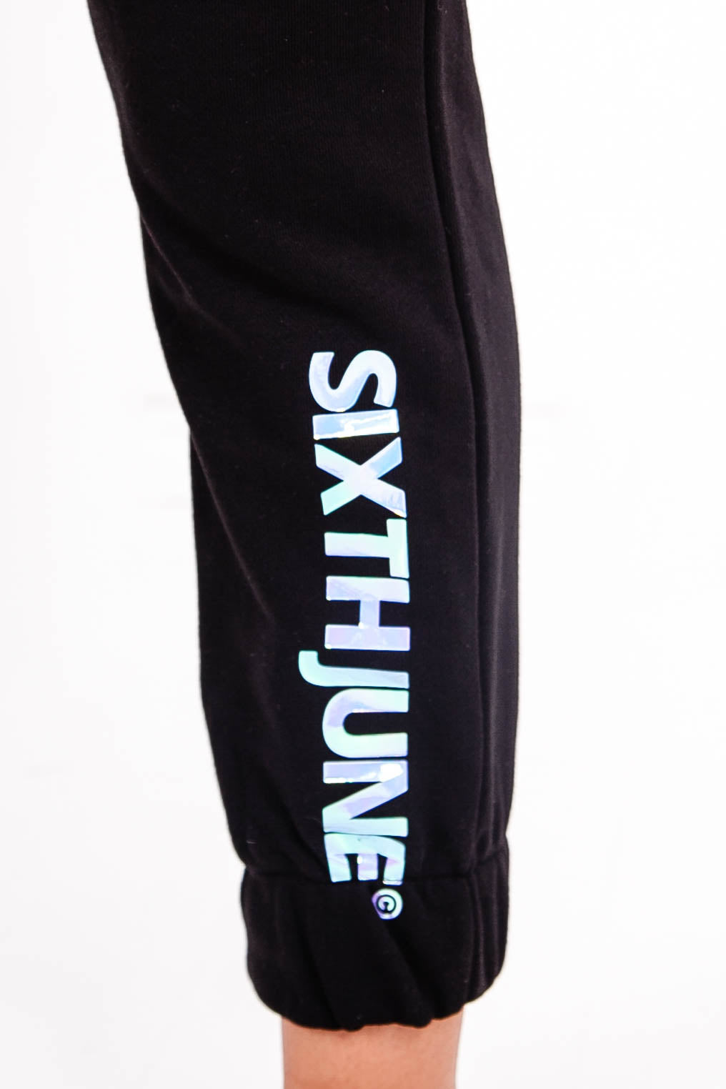 Sixth June - Jogging coton logo iridescent noir