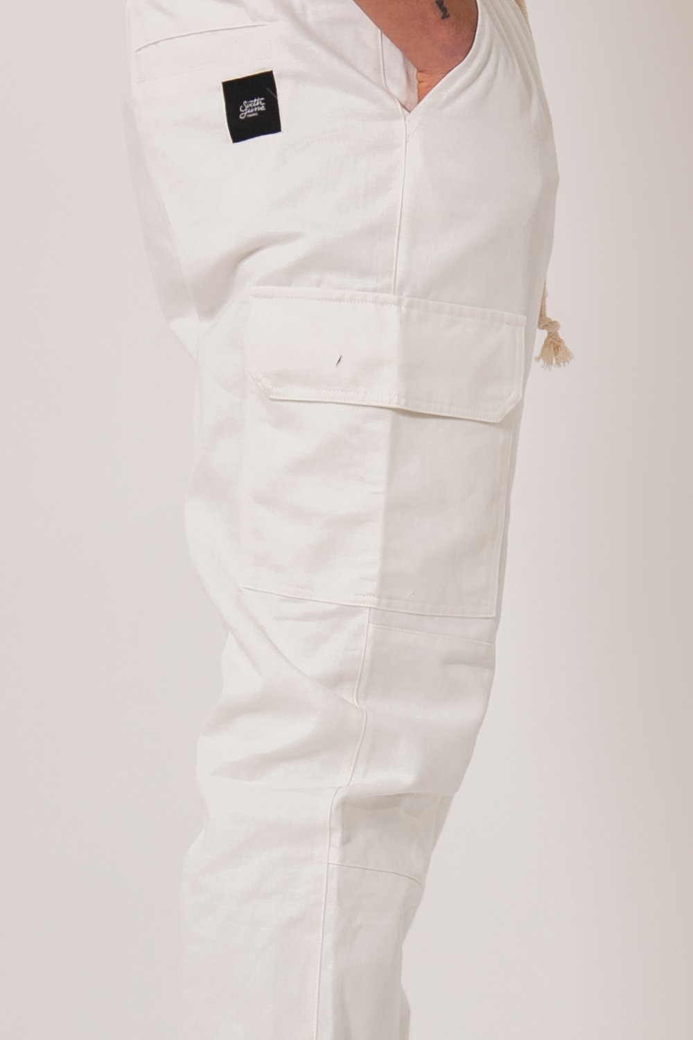 Sixth June - Pantalon cargo cordons Blanc cassé