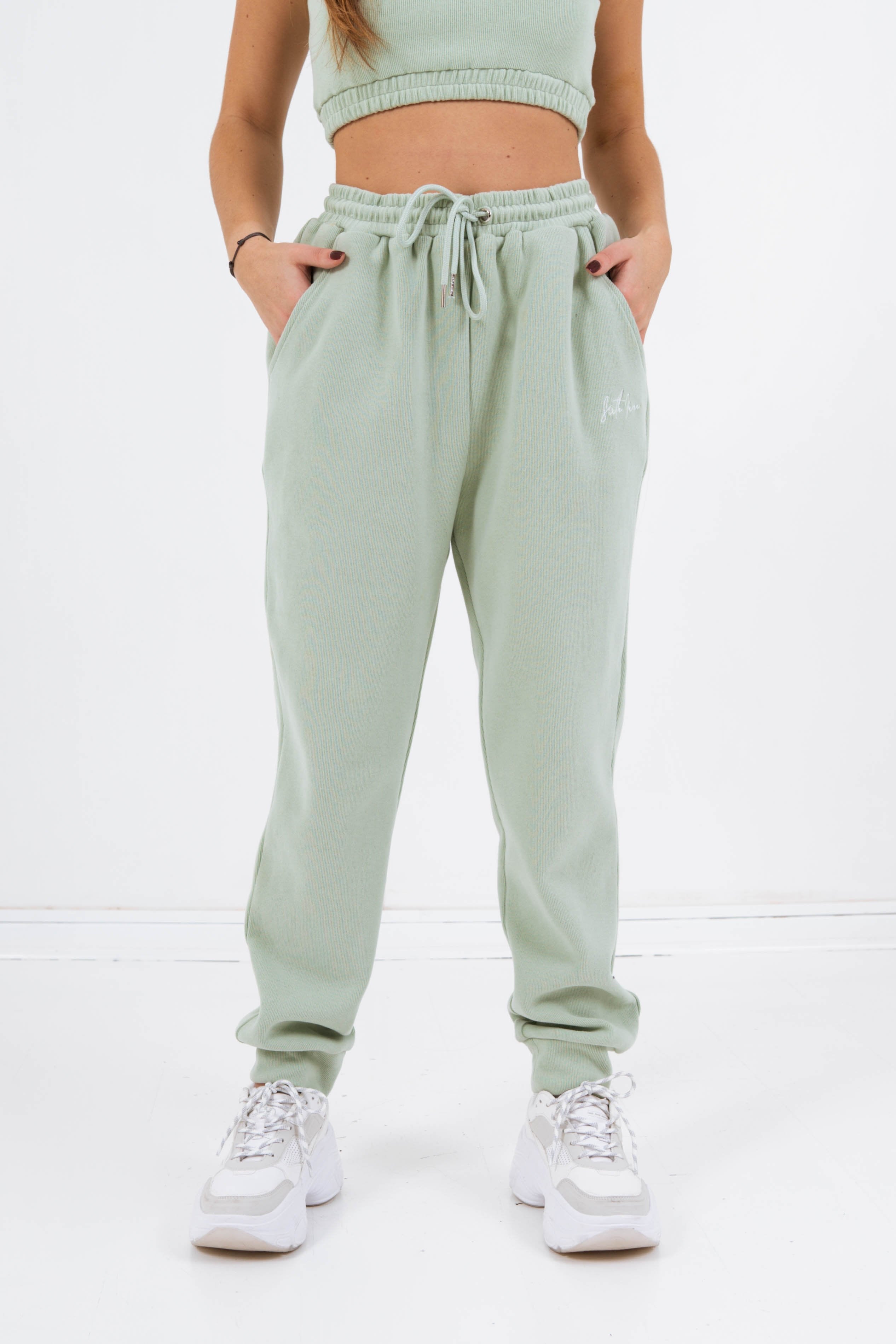 Sixth June - Jogging signature molletonné Vert clair