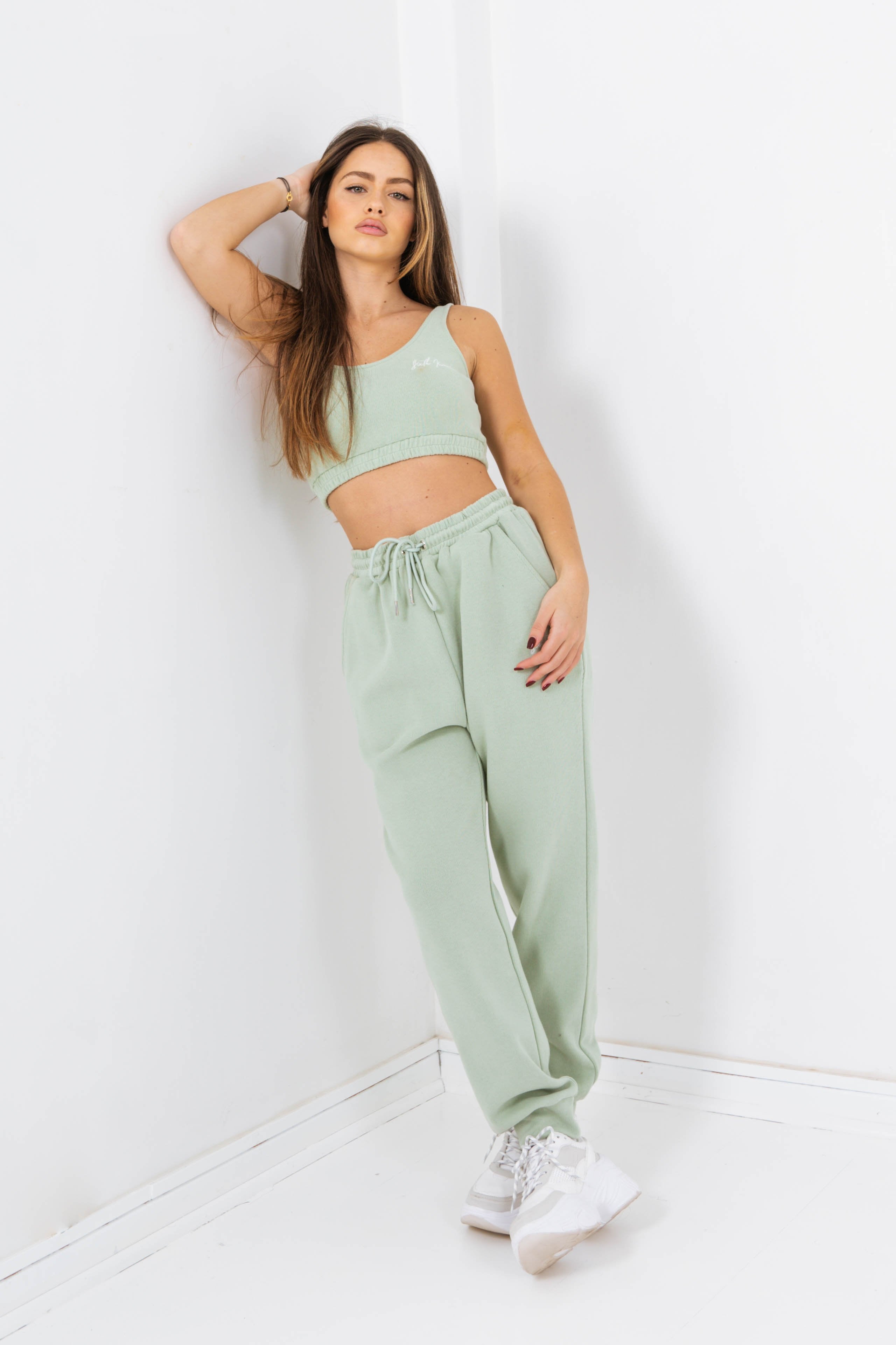 Sixth June - Jogging signature molletonné Vert clair