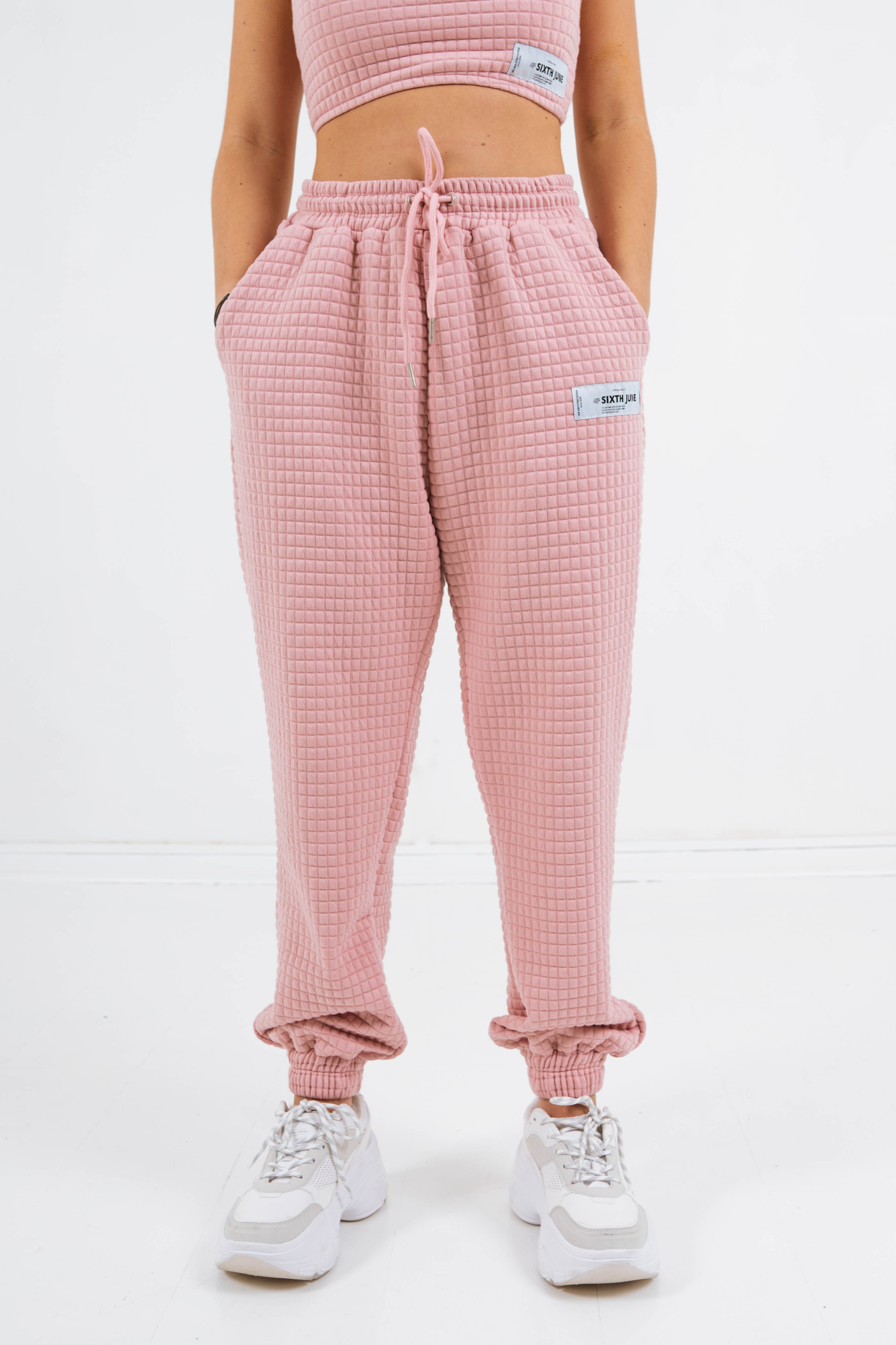 Sixth June - Jogging gaufrée confort rose