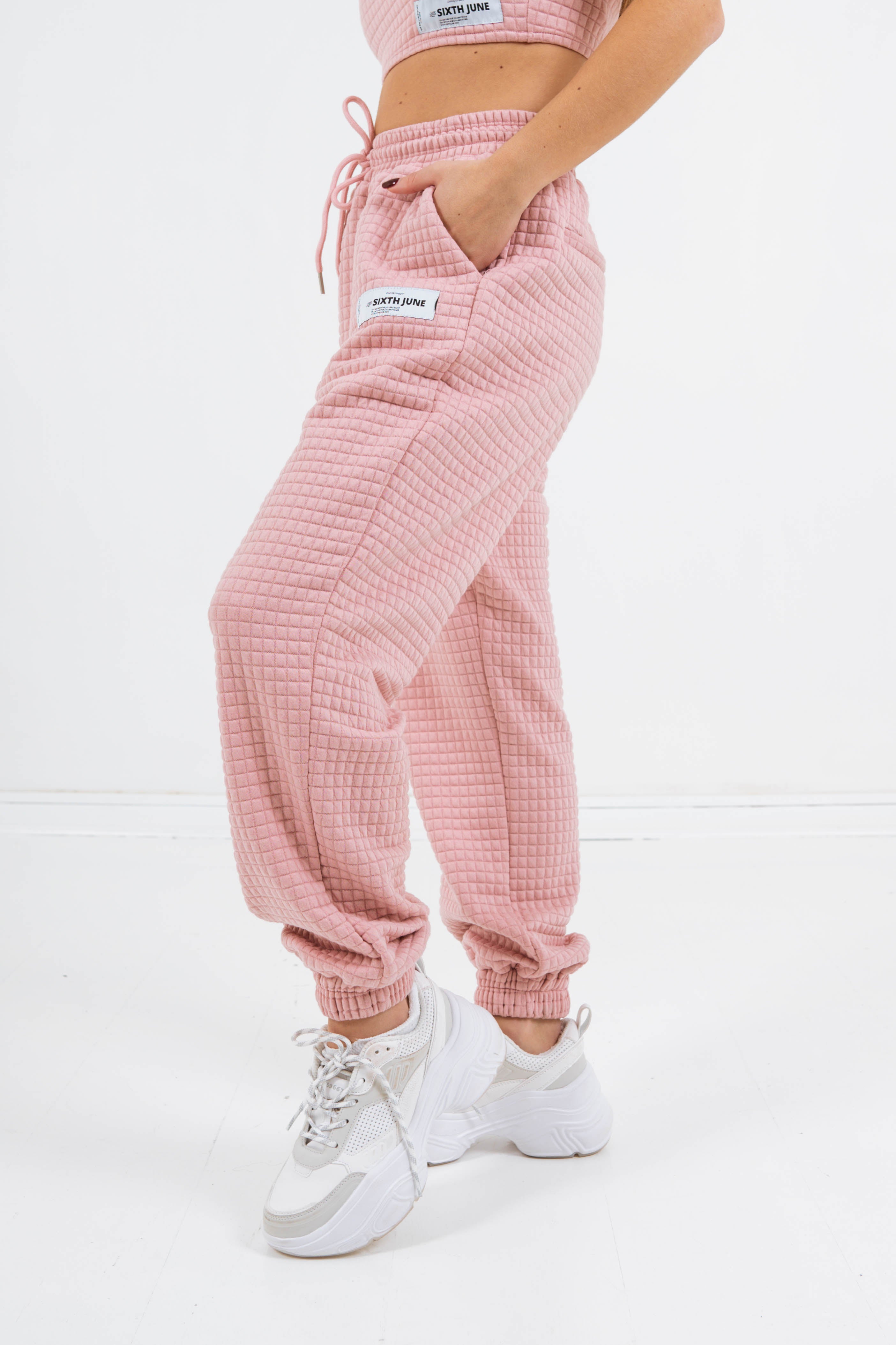 Sixth June - Jogging gaufrée confort rose