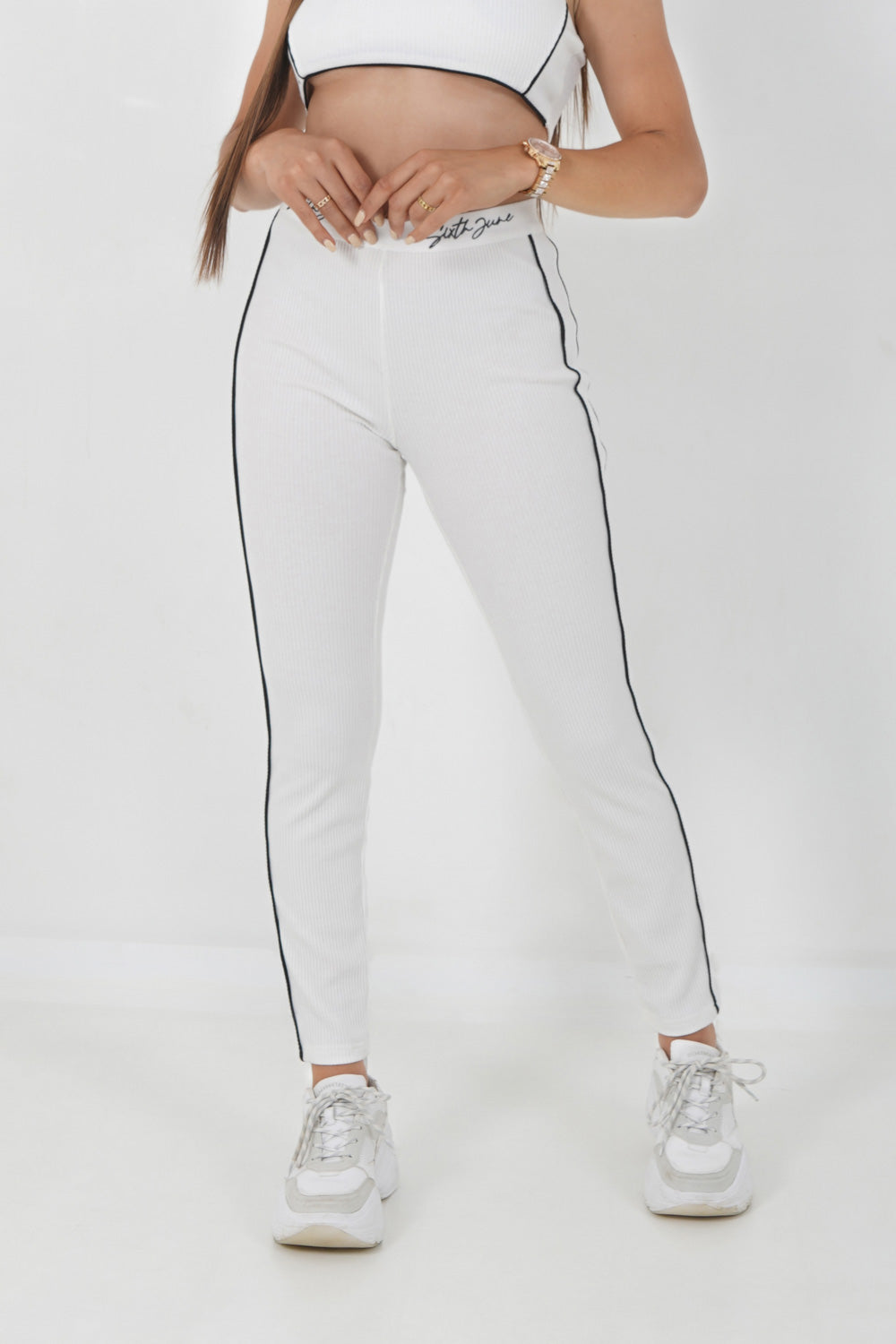 Sixth June - Legging signature côtelé Blanc