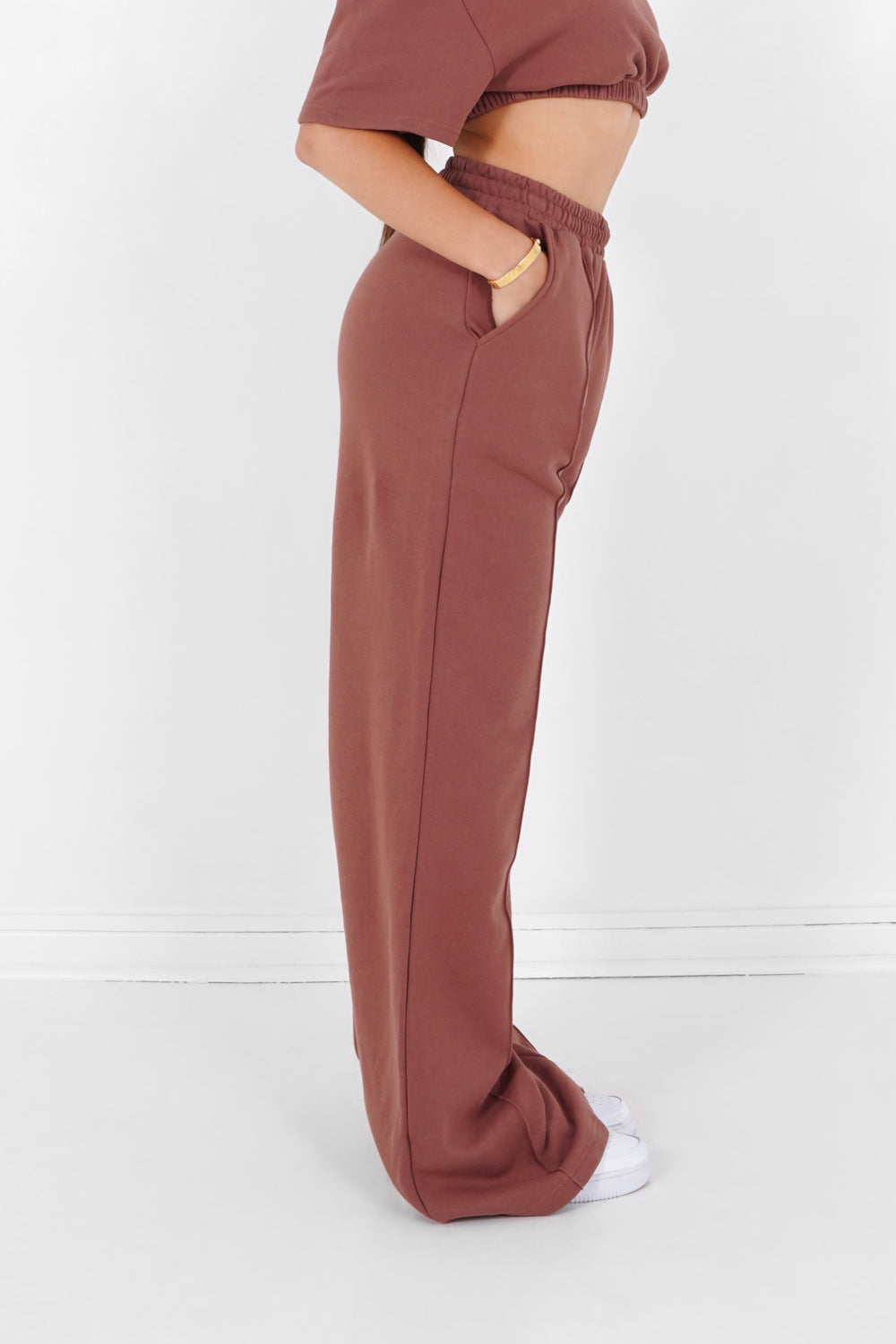 Sixth June - Jogging logo jambes larges Marron