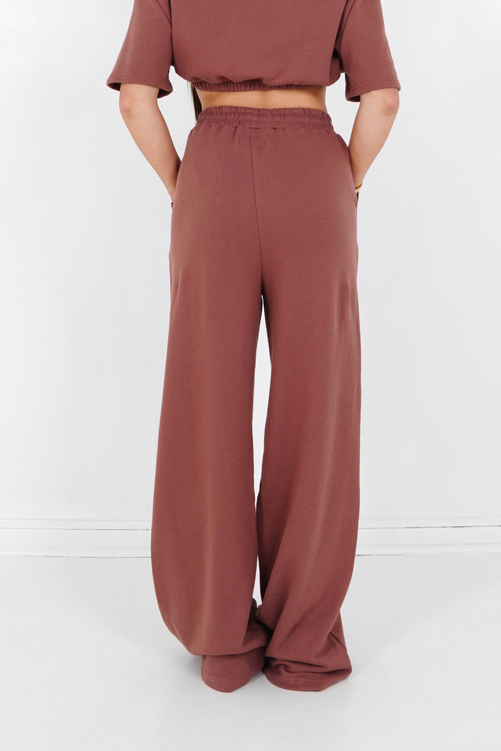 Sixth June - Jogging logo jambes larges Marron