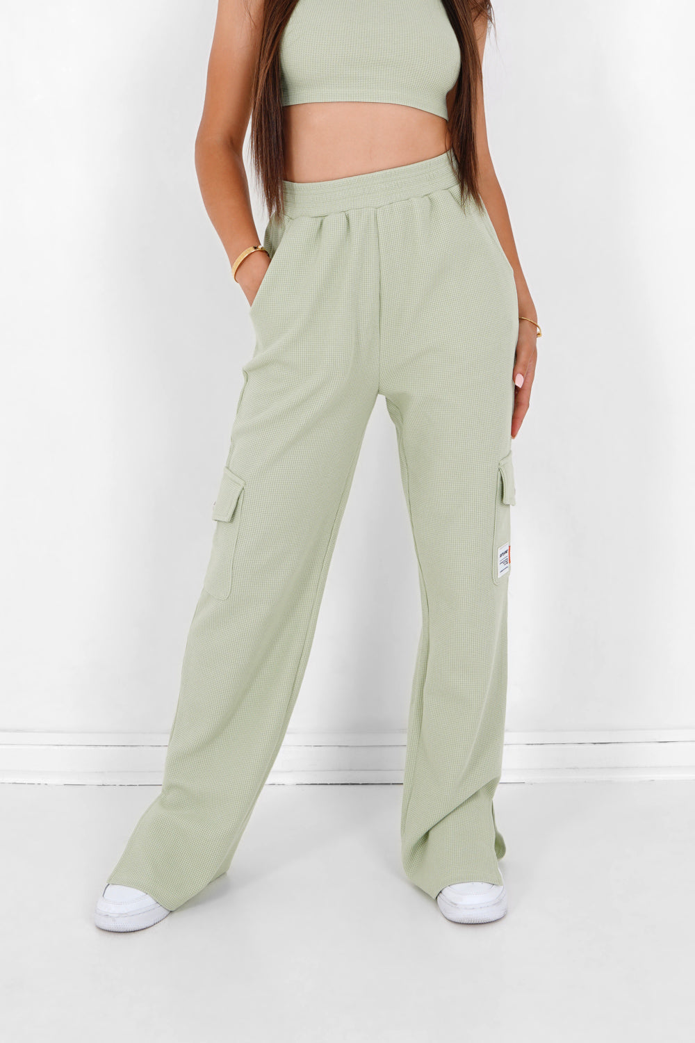 Sixth June - Pantalon droit gaufré Vert clair