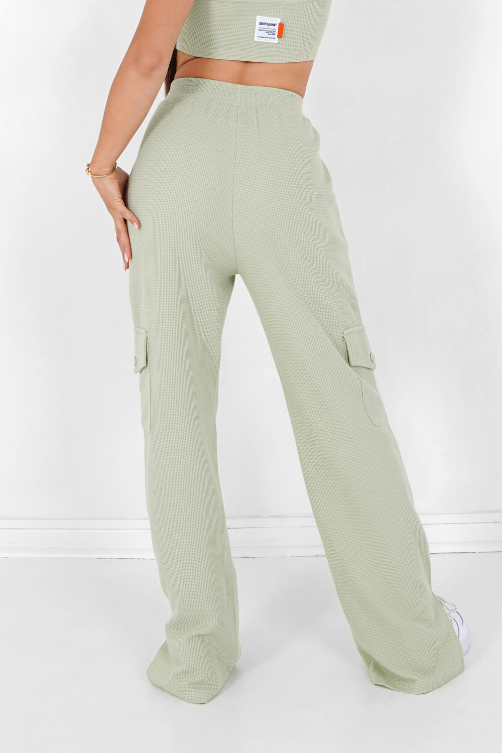 Sixth June - Pantalon droit gaufré Vert clair