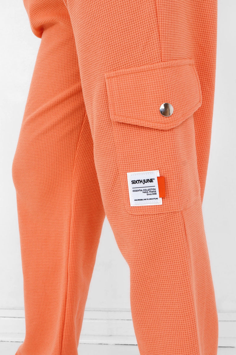 Sixth June - Pantalon droit gaufré Orange