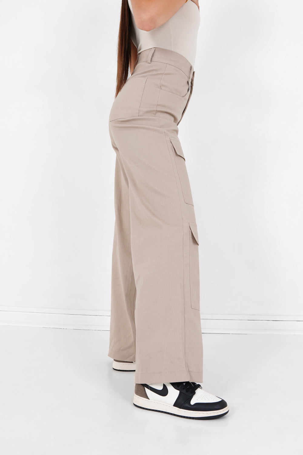 Sixth June - Pantalon droit poches cargo Beige