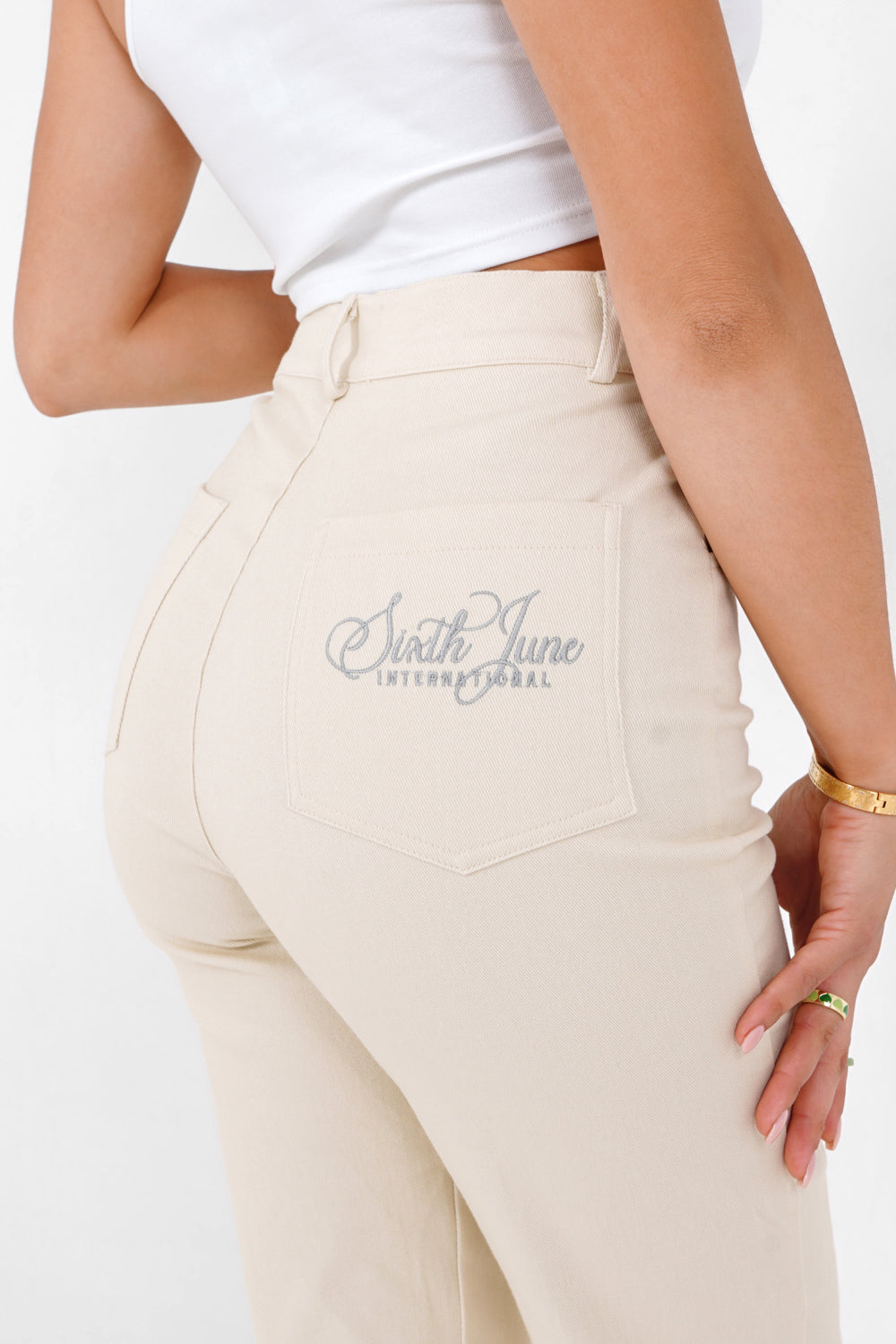 Sixth June - Pantalon droit fentes Blanc