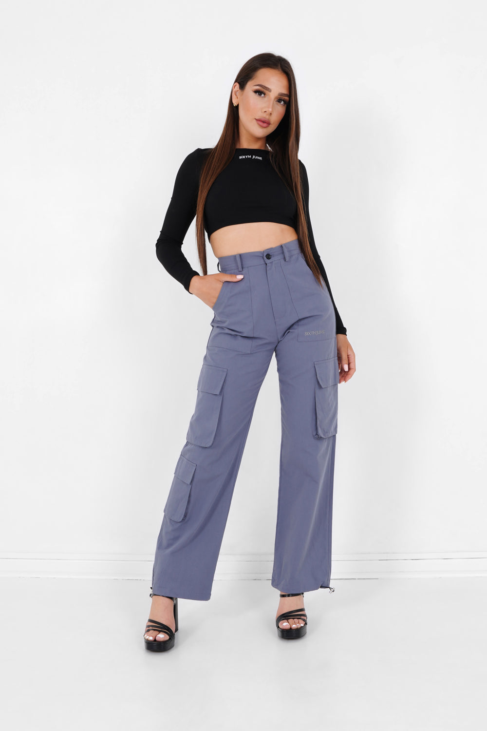 Sixth June - Cargo jambes larges Gris